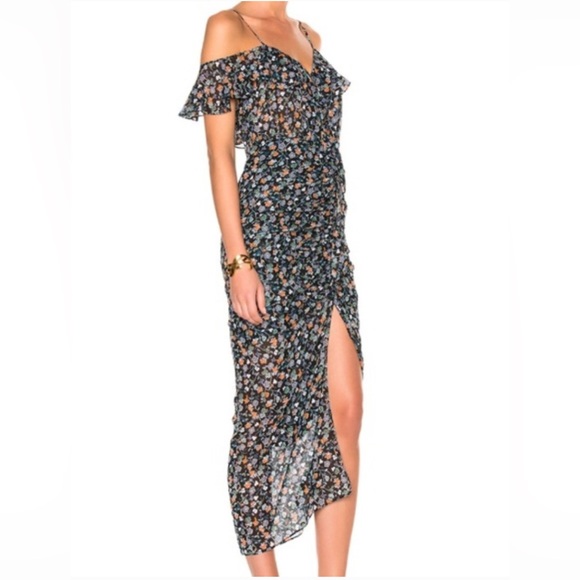 Veronica Beard Marilyn Cold Shoulder Ruffle Dress - Picture 4 of 10